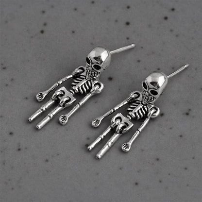 Skeleton Earrings in Sterling Silver