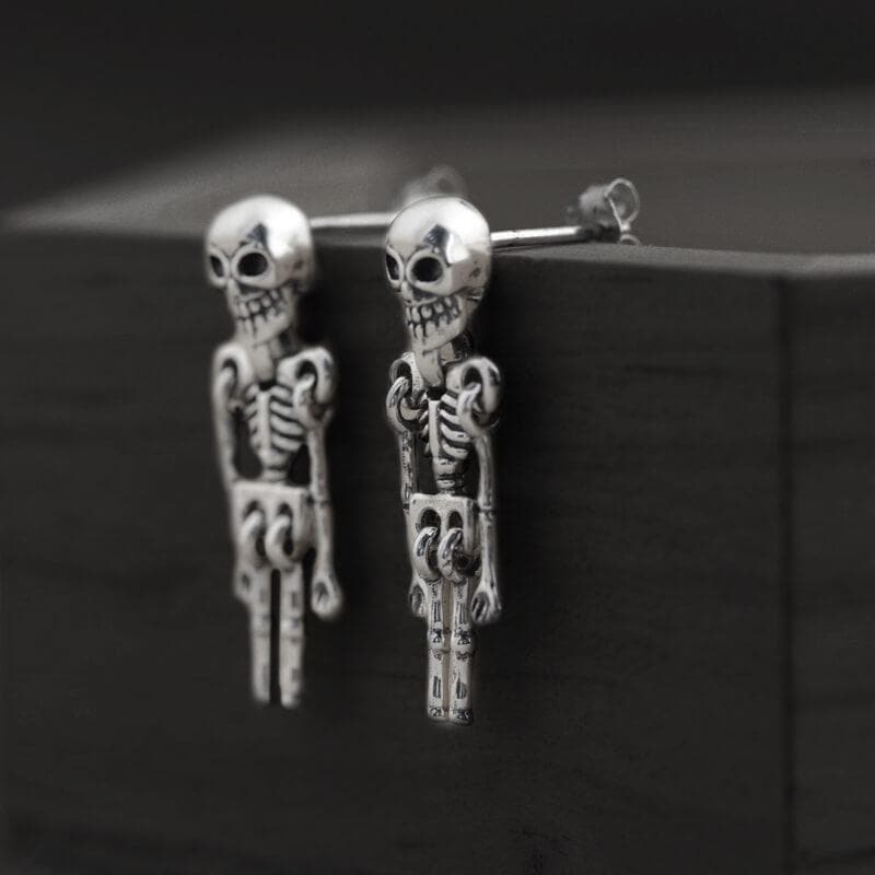 Skeleton Earrings in Sterling Silver