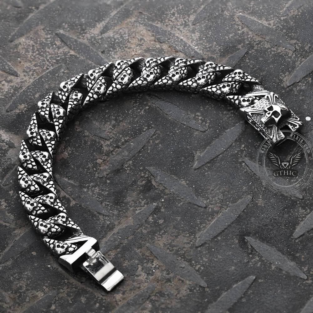 Skull and Cross Bracelet in Stainless Steel