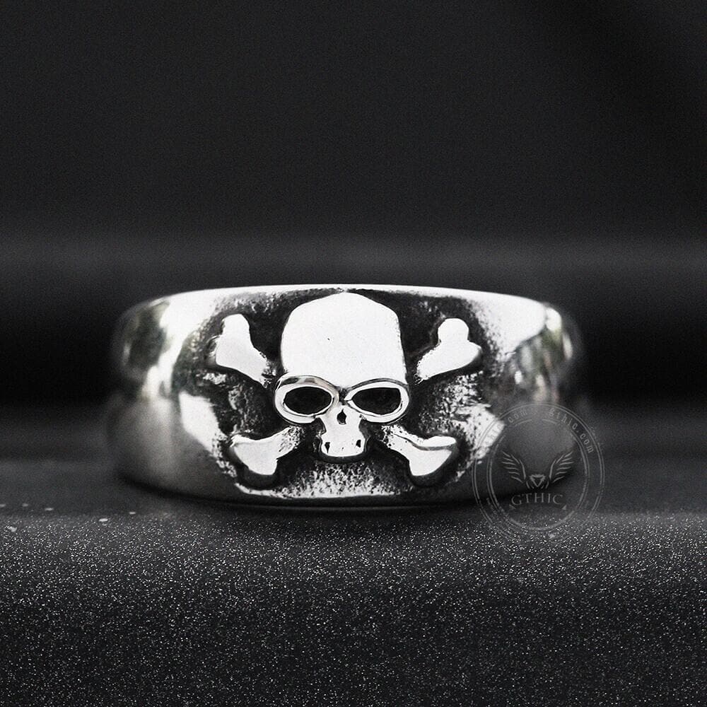 Skull and Crossbones Stainless Steel Ring