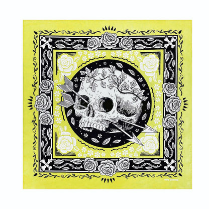 Skull Arrow Cotton Square Scarf