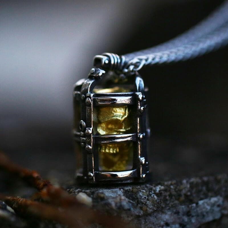 Skull Cage Pendant in Stainless Steel