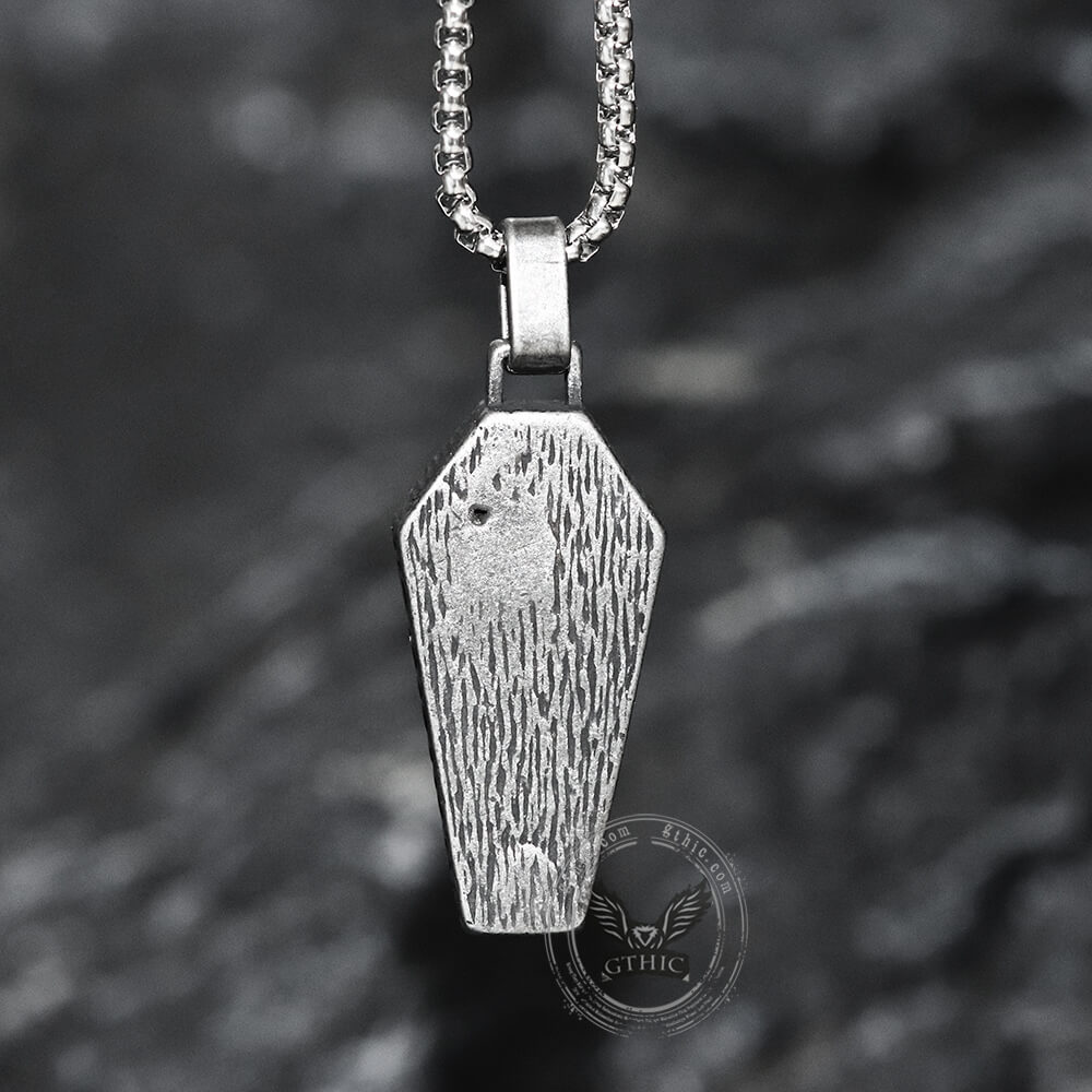 Skull Coffin Pendant in Stainless Steel