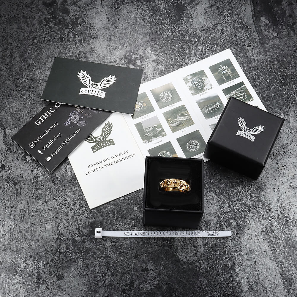 Skull Cross Stainless Steel Spinner Ring