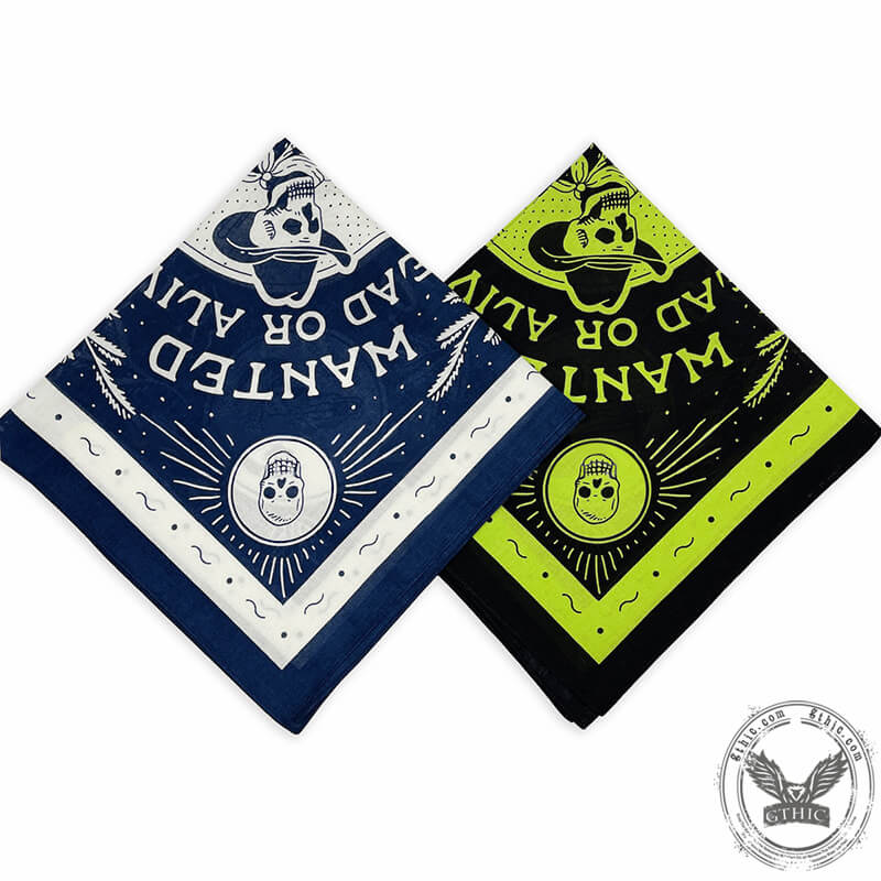 Skull Head Cotton Square Scarf