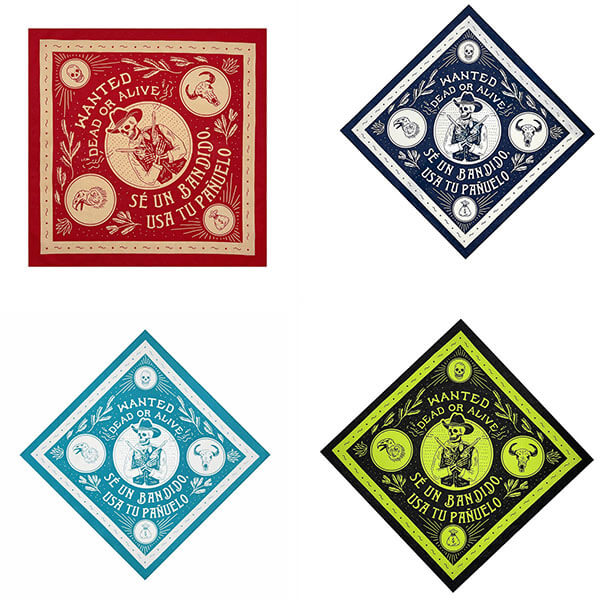 Skull Head Cotton Square Scarf