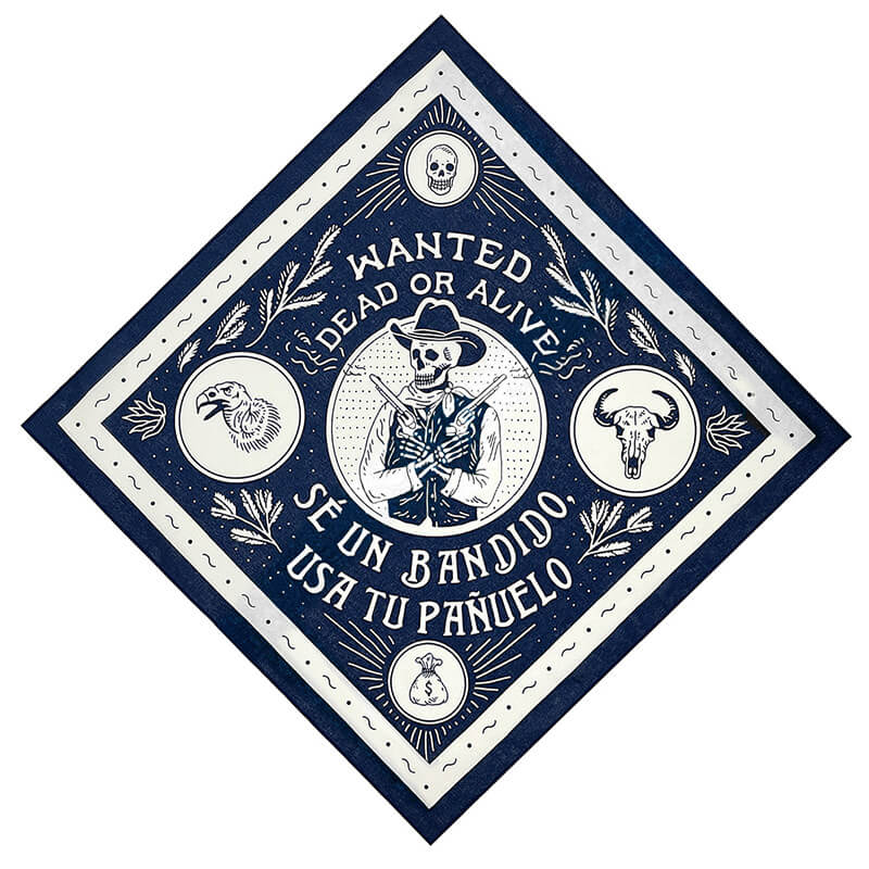 Skull Head Cotton Square Scarf
