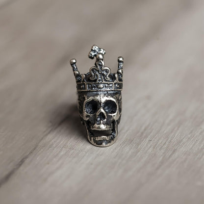 Skull King Crown Stud Earrings in Sterling Silver