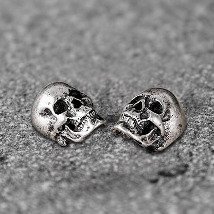 Skull Stud Earrings in Sterling Silver