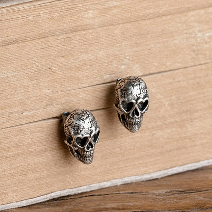 Skull Stud Earrings in Sterling Silver