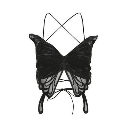 Slim Fit Sexy Lace-Up Backless Butterfly Strappy Vest