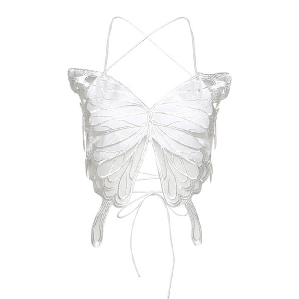 Slim Fit Sexy Lace-Up Backless Butterfly Strappy Vest