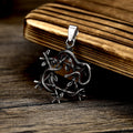 Snake Entwined Star Pendant in Stainless Steel