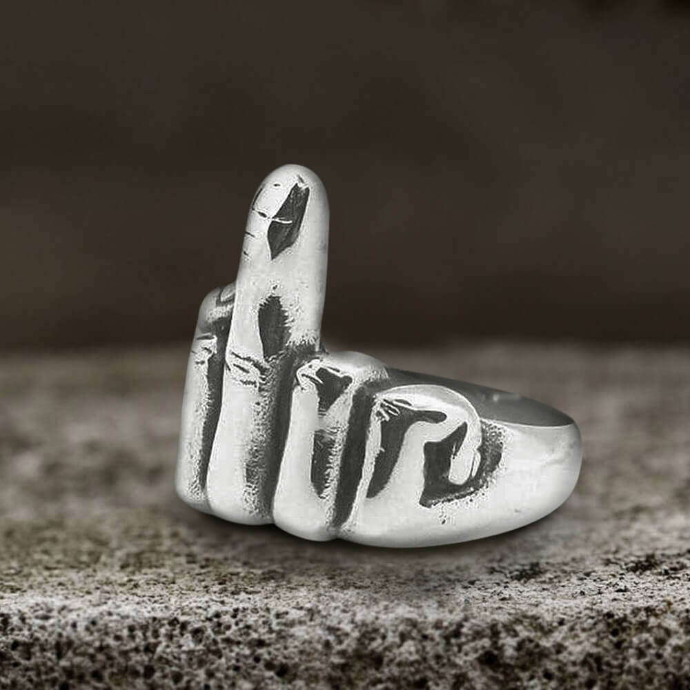 Middle Finger Ring in Stainless Steel