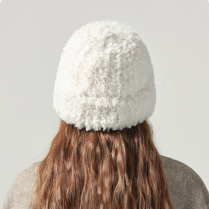 Solid Color Fluffy Beanie Hat