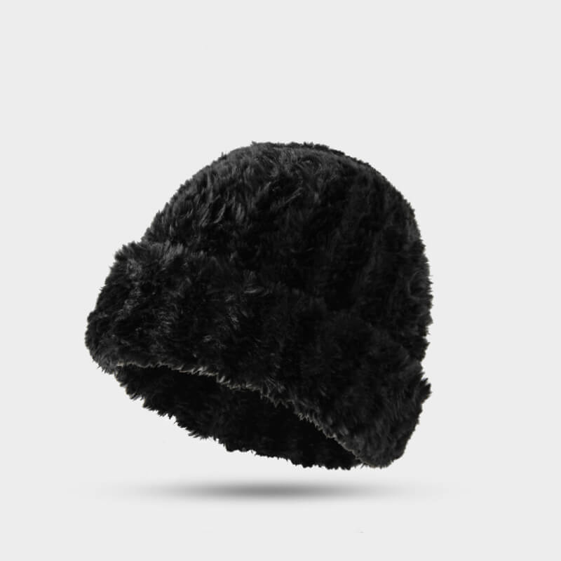 Solid Color Fluffy Beanie Hat