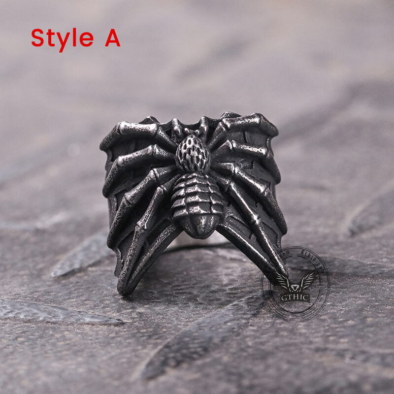 Spider Animal Ring in Stainless Steel