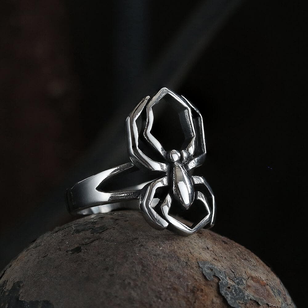 Spider Biker Ring in Stainless Steel