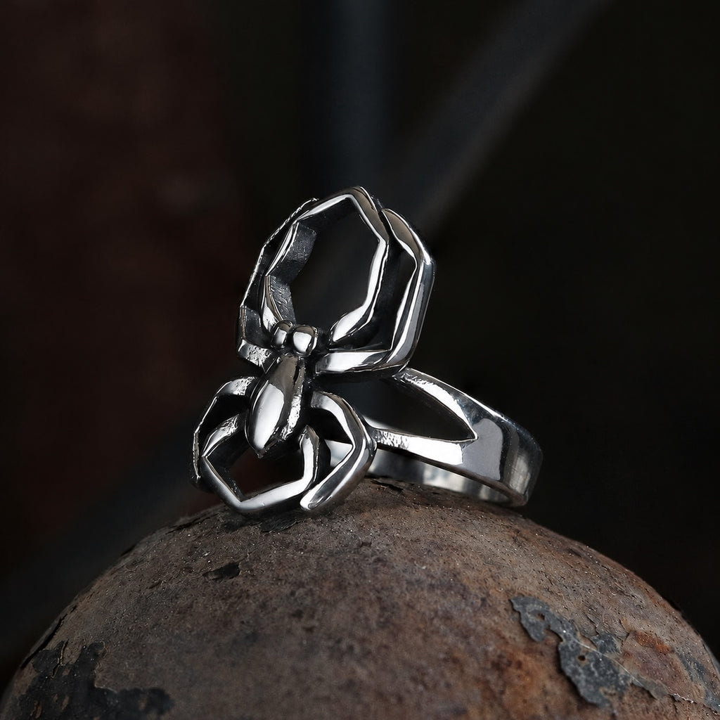 Spider Biker Ring in Stainless Steel