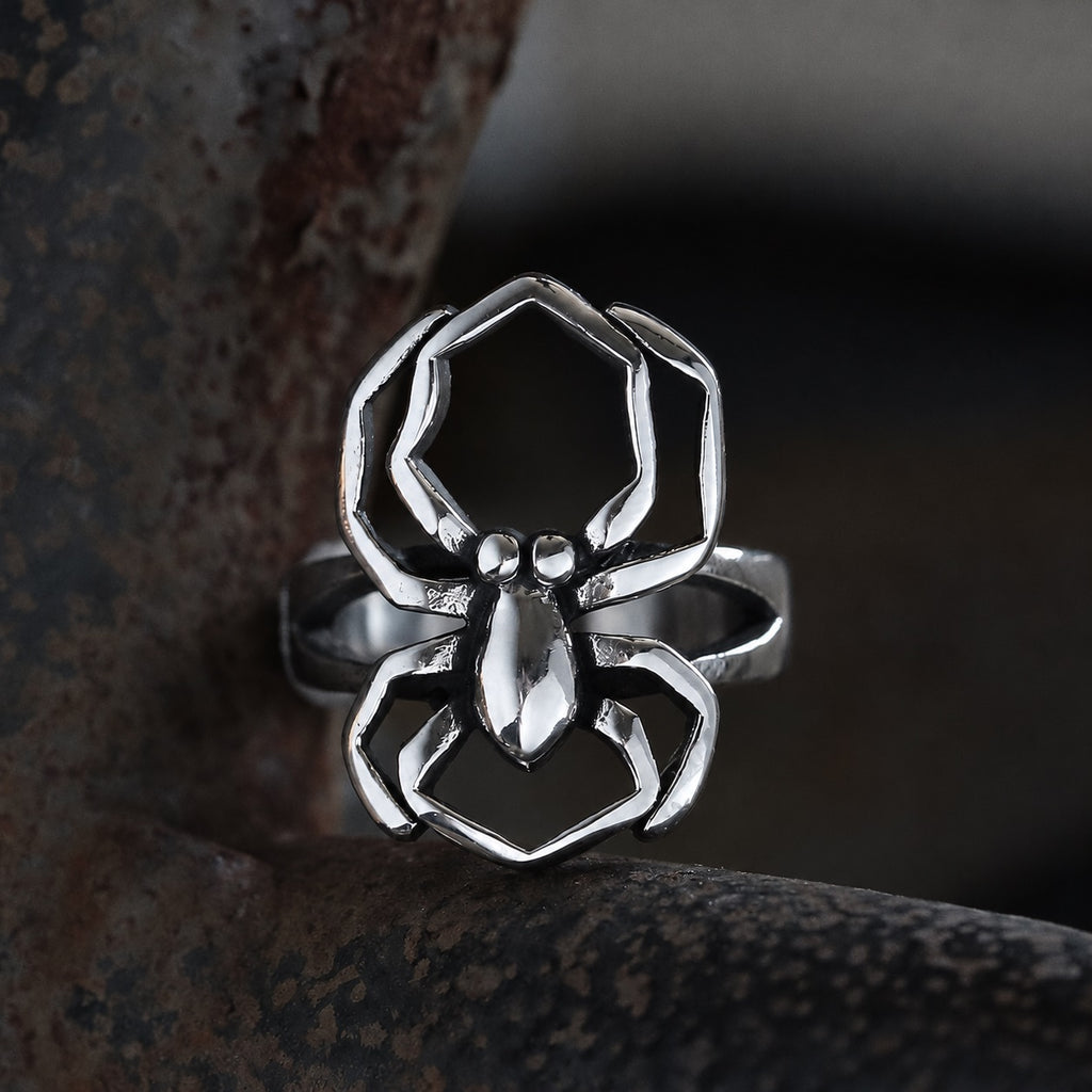 Spider Biker Ring in Stainless Steel