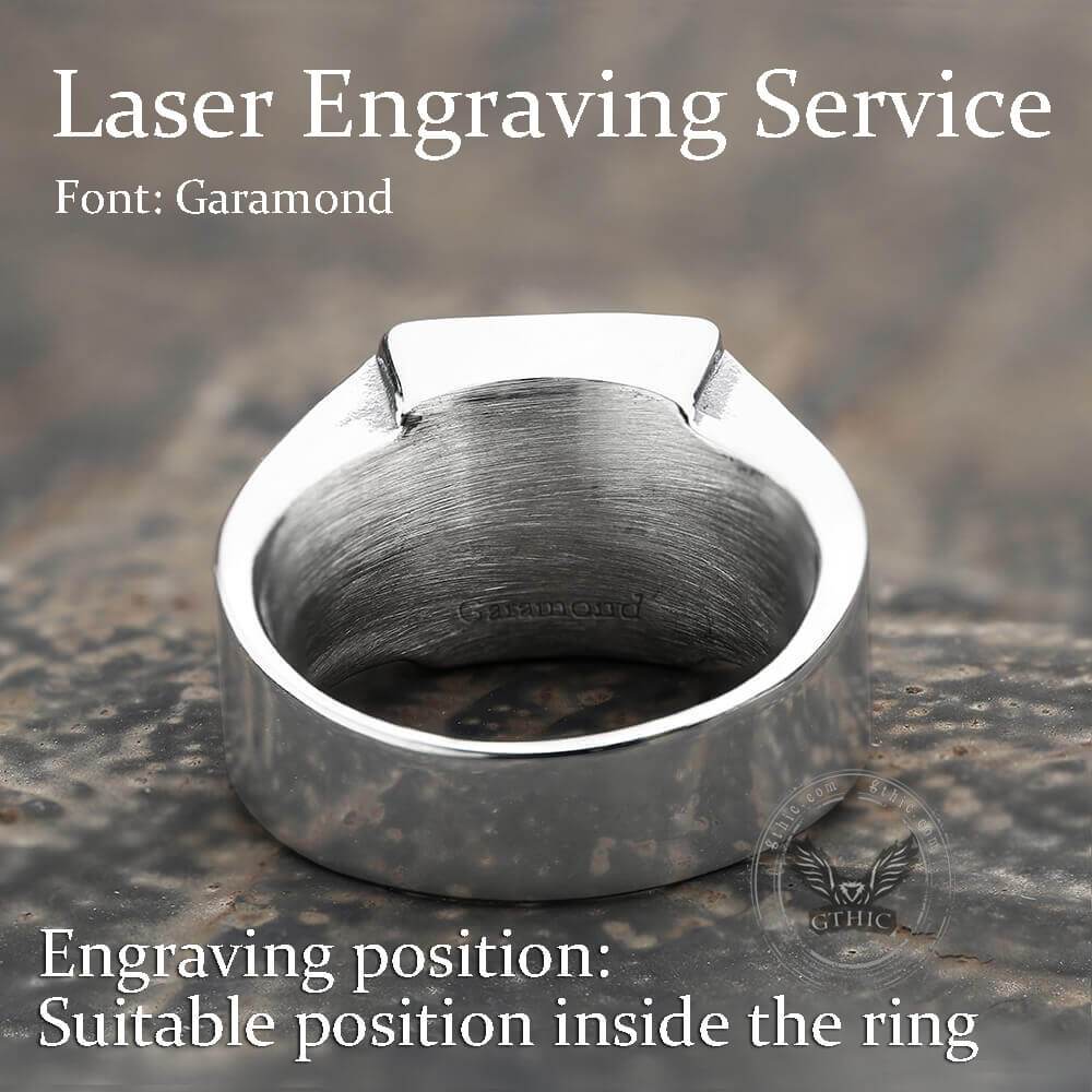 Square Turquoise Ring in Stainless Steel
