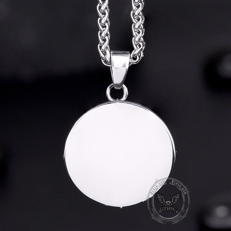 St. Christopher Protect Us Pendant in Stainless Steel