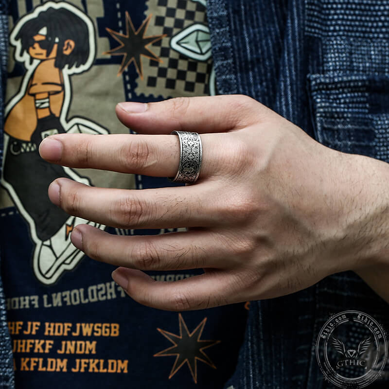 St. Benedict Medal Cross Ring in Stainless Steel