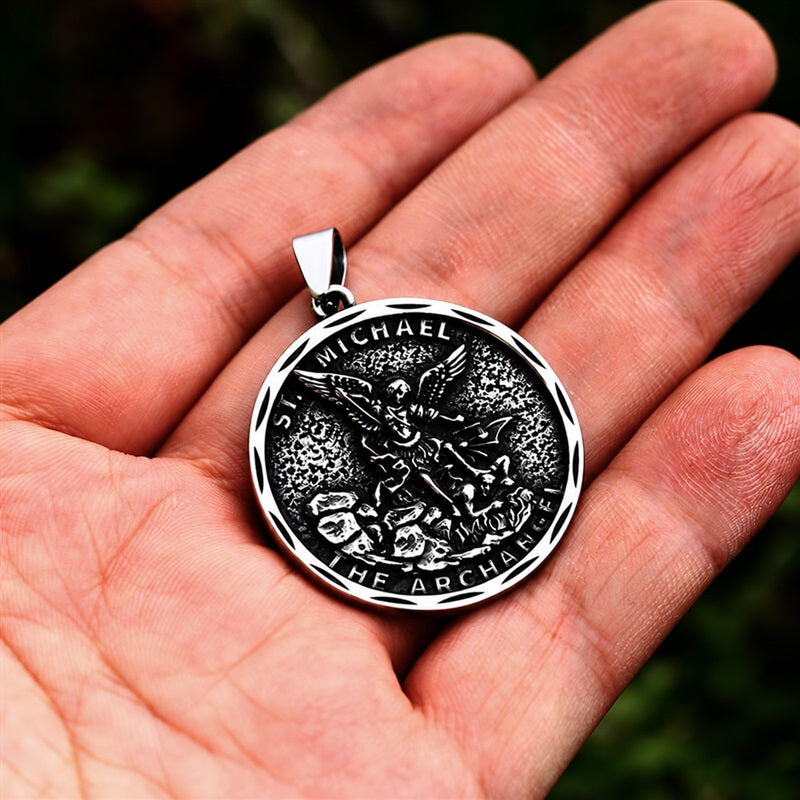 St. Michael Archangel Pendant in Stainless Steel
