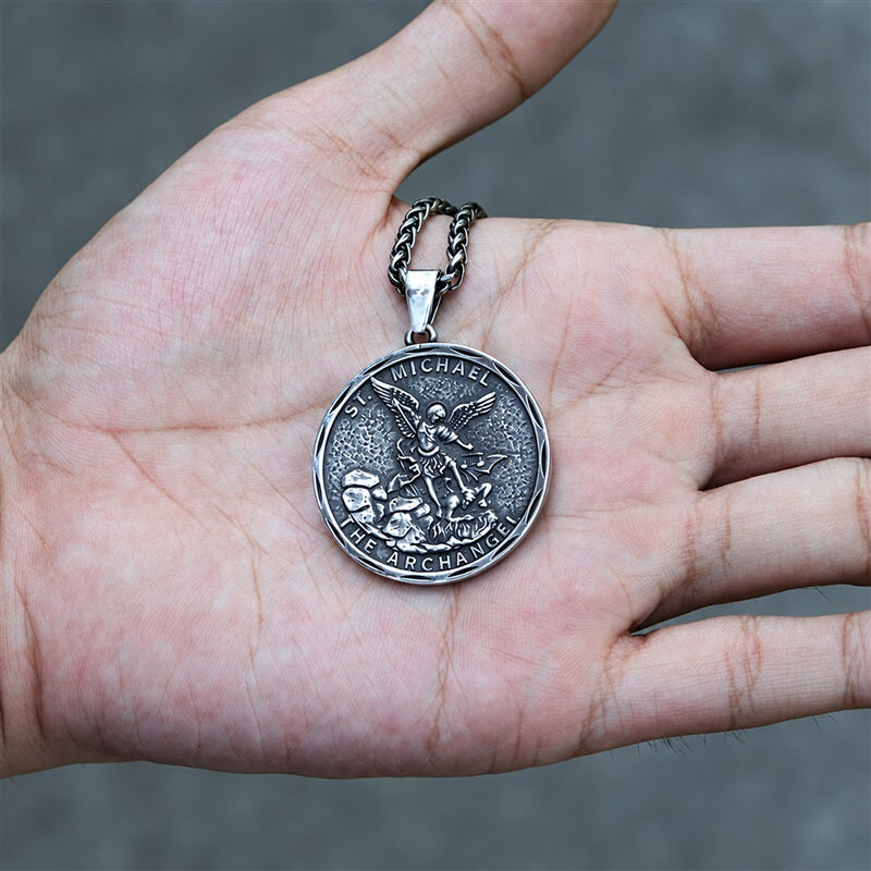 St. Michael Archangel Pendant in Stainless Steel