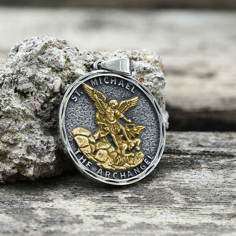 St. Michael Archangel Pendant in Stainless Steel