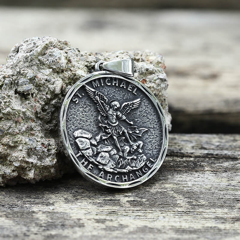 St. Michael Archangel Pendant in Stainless Steel