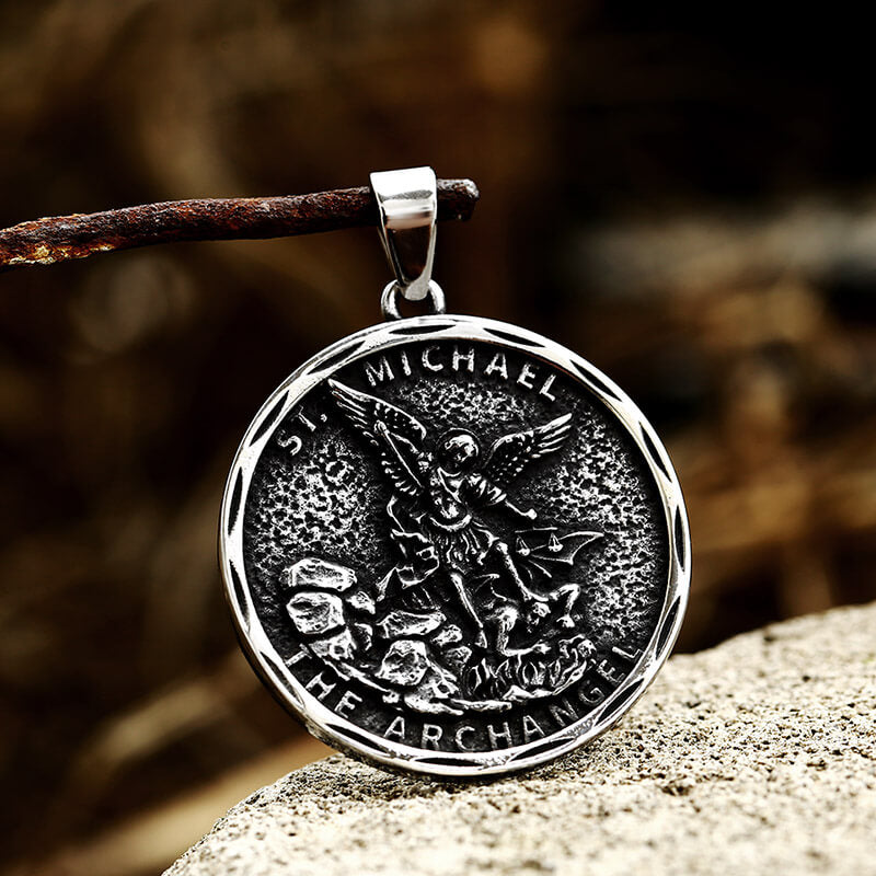 St. Michael Archangel Pendant in Stainless Steel