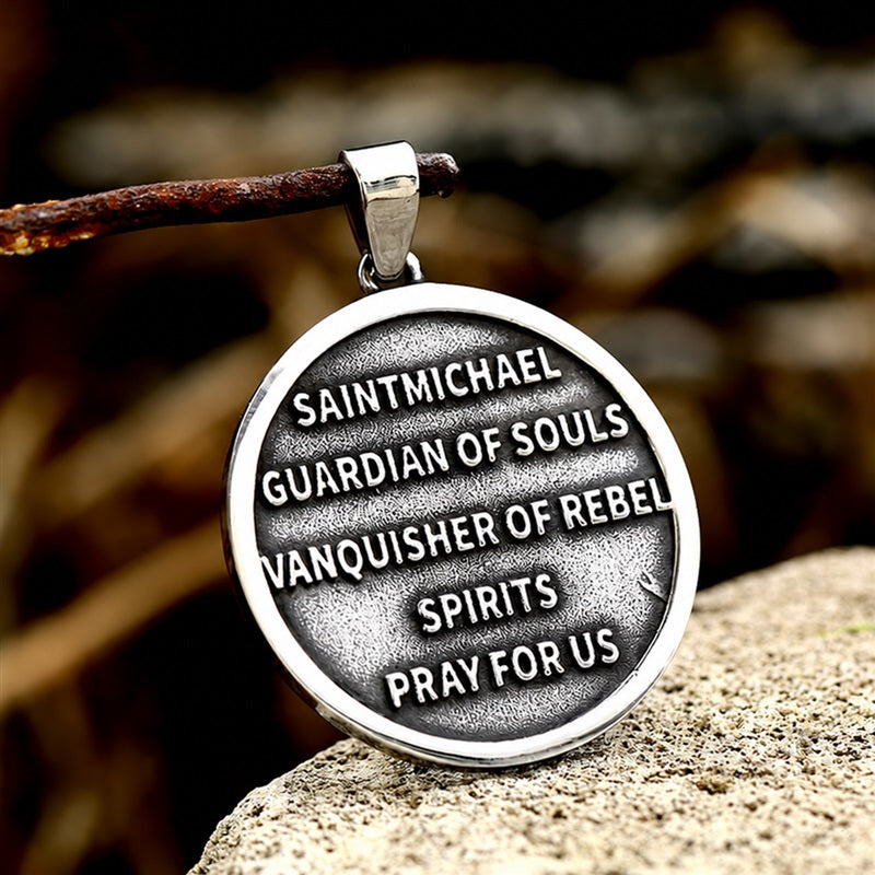 St. Michael Archangel Pendant in Stainless Steel