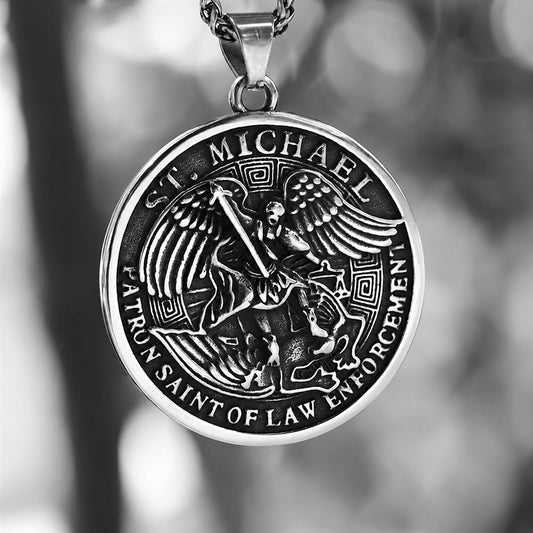 St. Michael Pendant in Stainless Steel