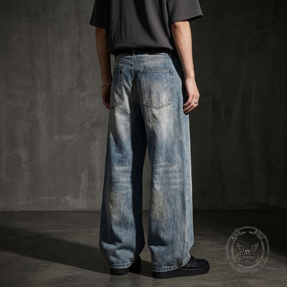 Street Retro American Ripped Loose Jeans