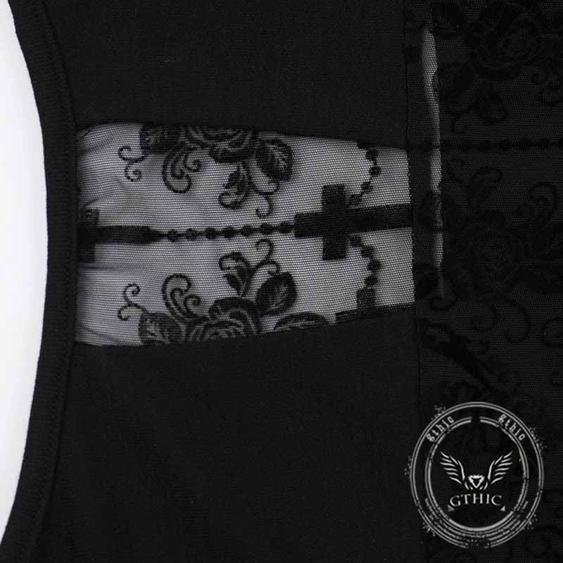 Street Style Cross Hollow Perspective All-Match Top