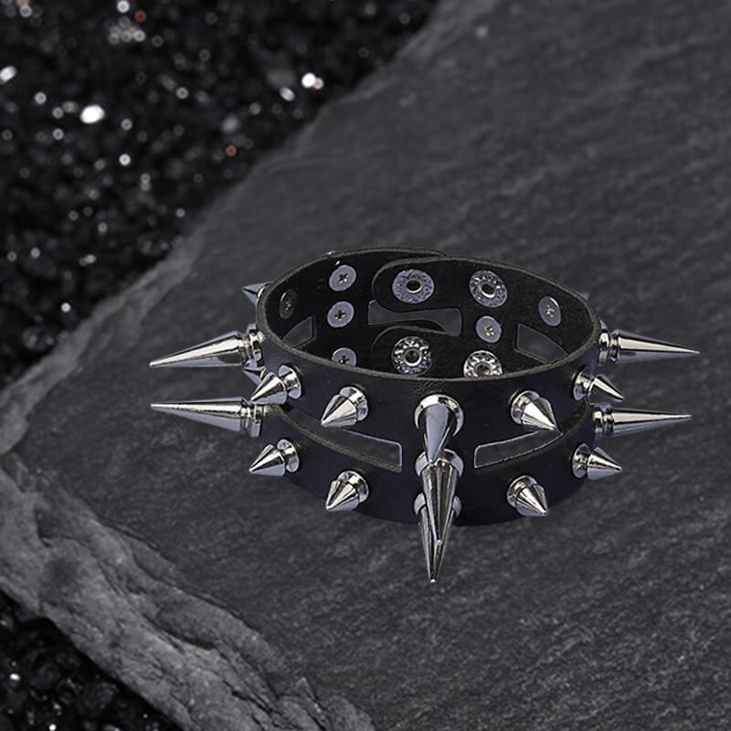 Studded Punk Leather Rivet Bracelet