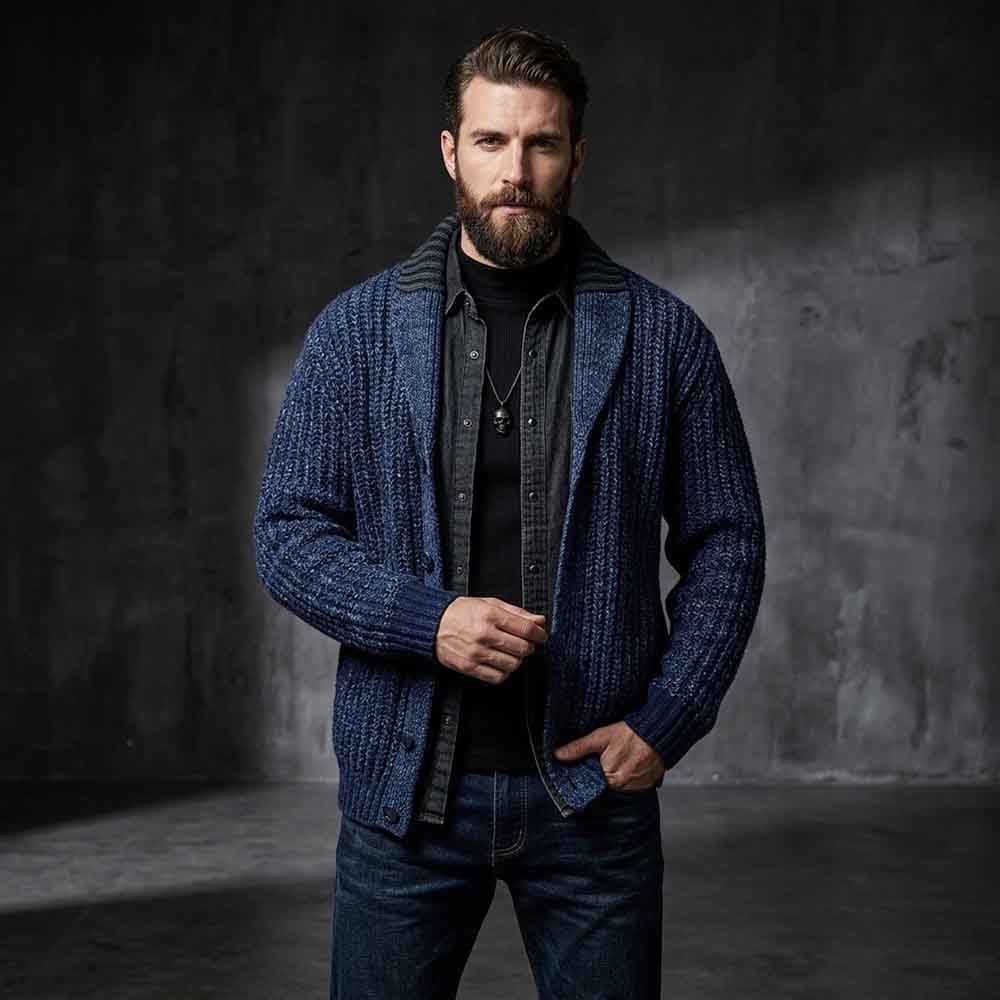 Stylish Button-Front Slim Solid Color Knit Cardigan