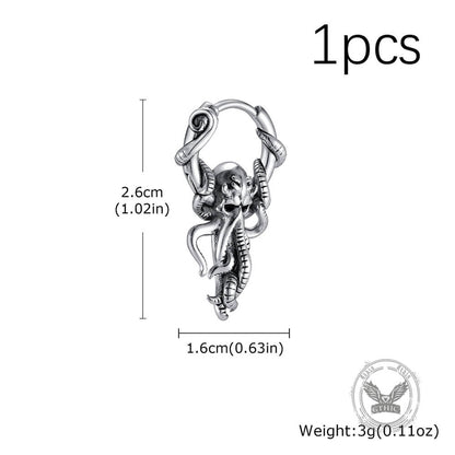 Stylish Stainless Steel Stackable Octopus Hoop Earrings