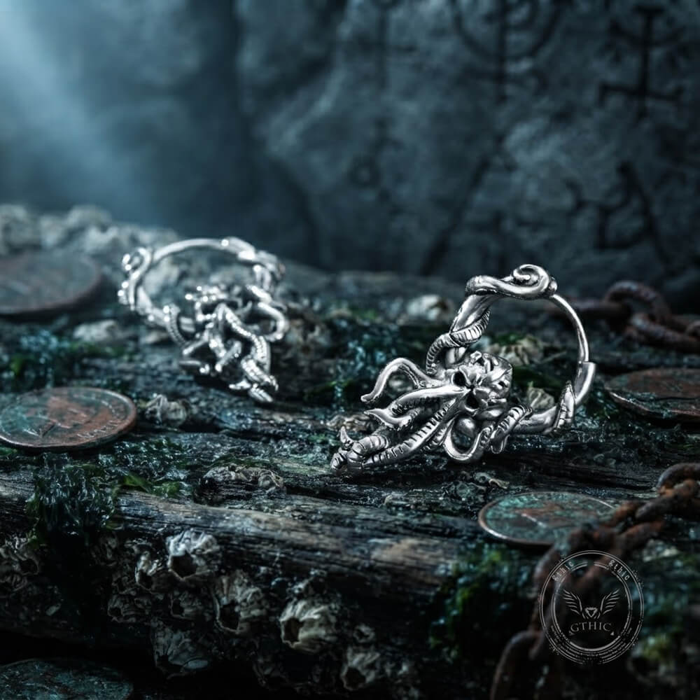 Stylish Stainless Steel Stackable Octopus Hoop Earrings
