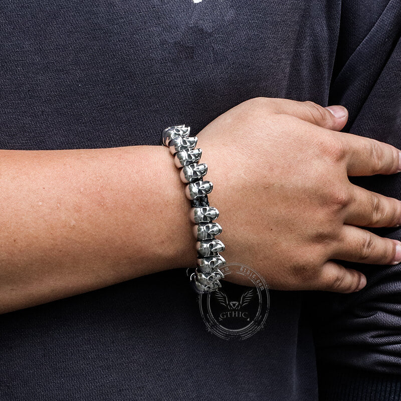 Surrounded Skulls Bracelet in Stainless Steel