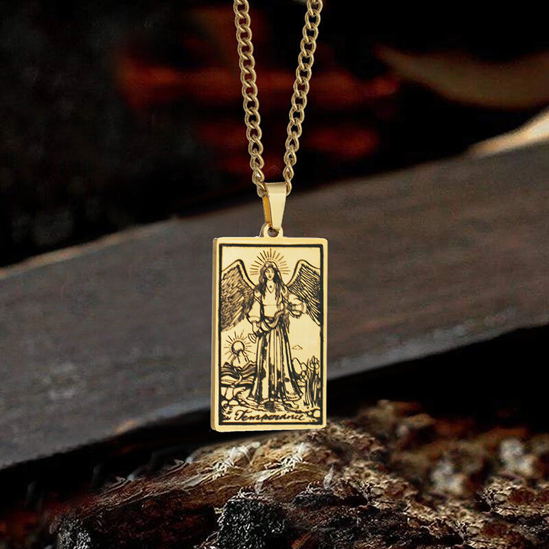 Temperance Major Arcana Tarot Necklace in Stainless Steel