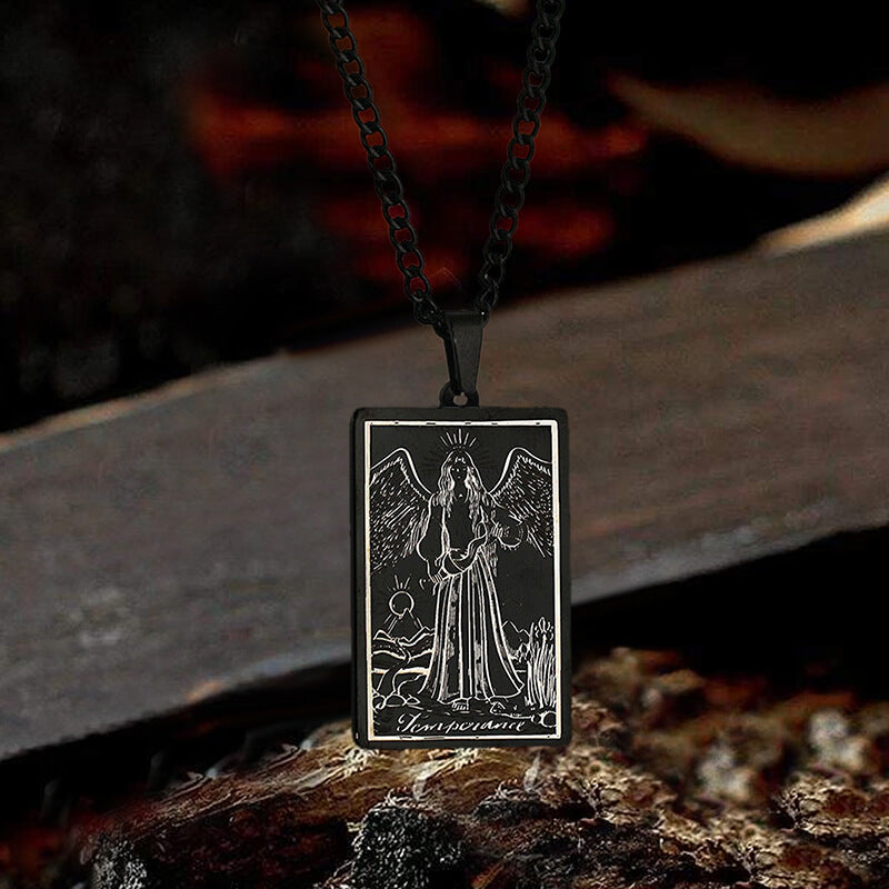 Temperance Major Arcana Tarot Necklace in Stainless Steel