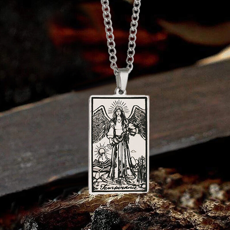 Temperance Major Arcana Tarot Necklace in Stainless Steel