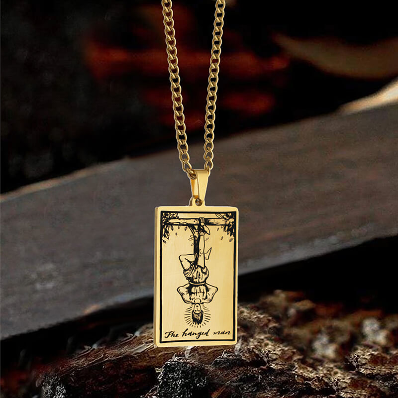 The Hanged Man Major Arcana Tarot Necklace in Stainless Steel
