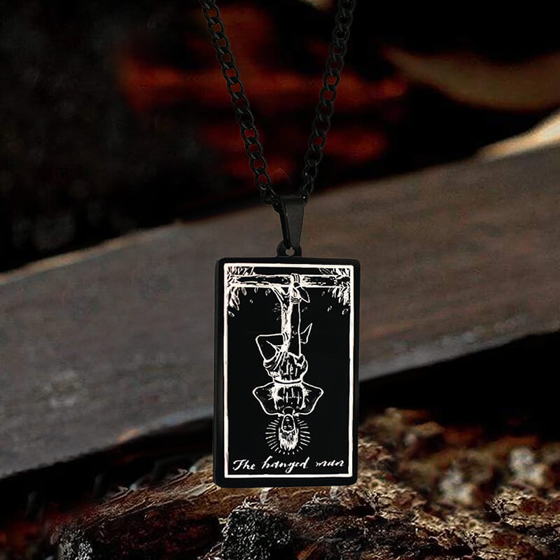 The Hanged Man Major Arcana Tarot Necklace in Stainless Steel