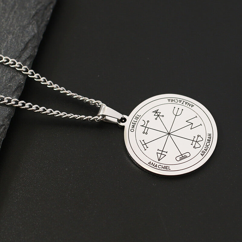 The Key of Solomon Pentacle of Jupiter Necklace in Stainless Steel
