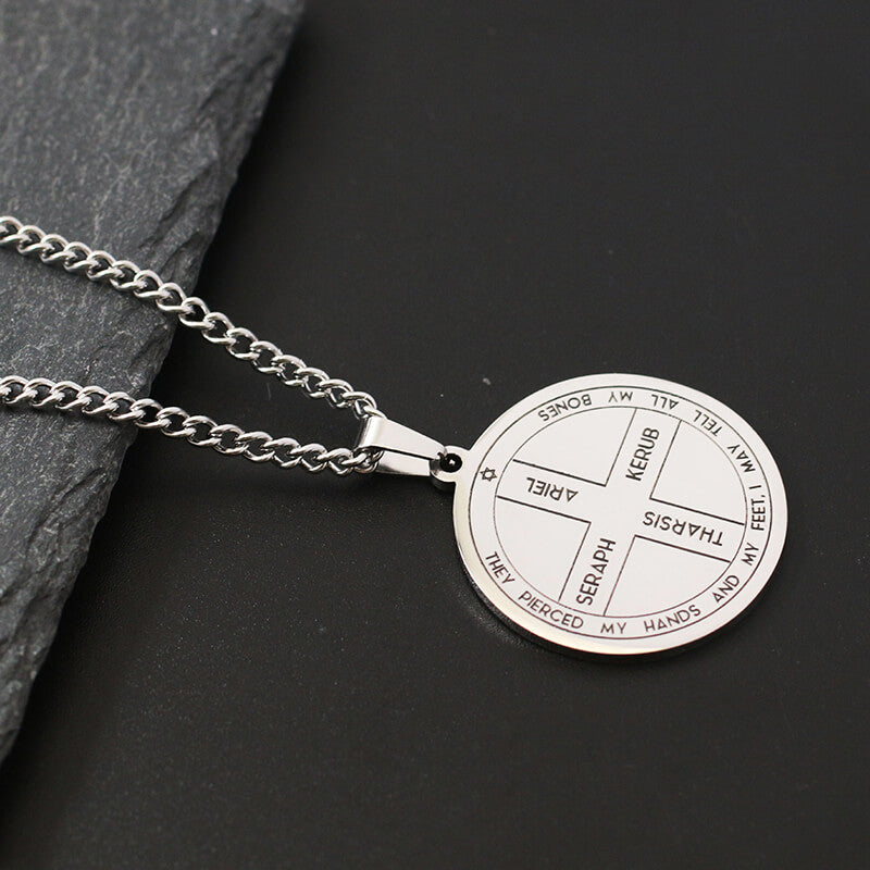 The Key of Solomon Pentacle of Jupiter Necklace in Stainless Steel