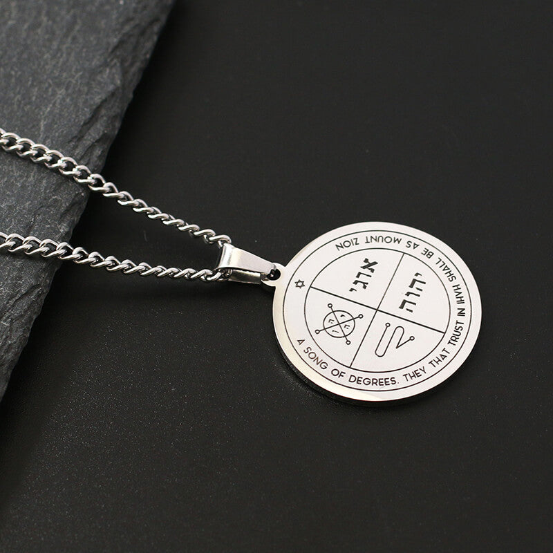 The Key of Solomon Pentacle of Jupiter Necklace in Stainless Steel