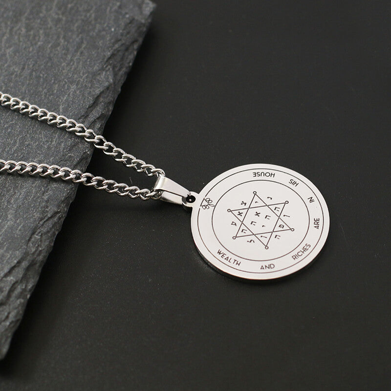 The Key of Solomon Pentacle of Jupiter Necklace in Stainless Steel
